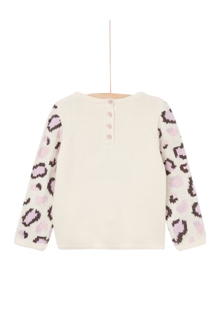Geweven Trui met Jacquardmotief - Beige