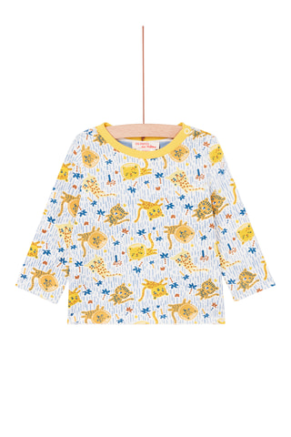 Dubbelzijdig T-shirt - Ecru en Geel