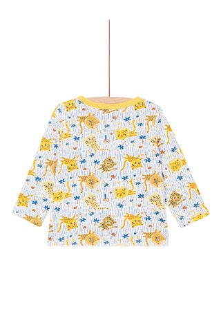 Dubbelzijdig T-shirt - Ecru en Geel