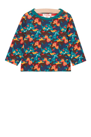 Dubbelzijdig T-shirt - Dennengroen en Rood
