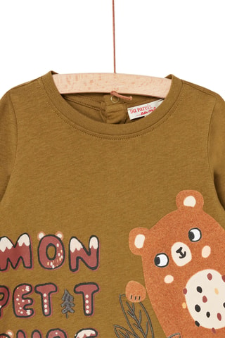 T-shirt met Beer - Groen