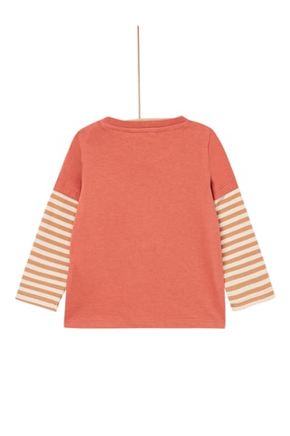 T-shirt met 3D decoratief motief - Oranje