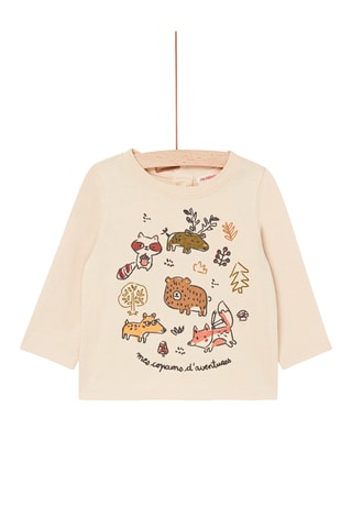 T-shirt met Dierenmotief - Beige