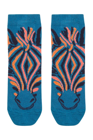 Sokken met Zebraprint - Blauw