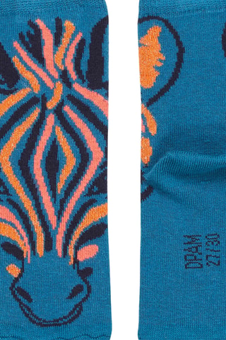 Sokken met Zebraprint - Blauw