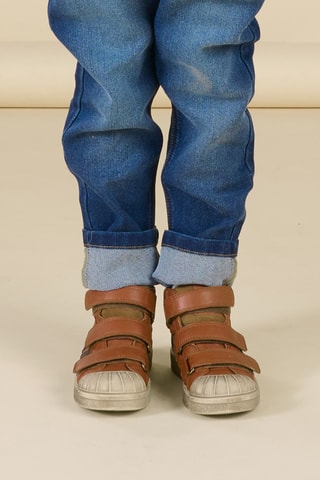 Hoge Leren Sneakers - Camel