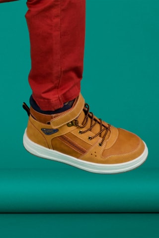 Hoge Gevoerde Sneakers - Camel