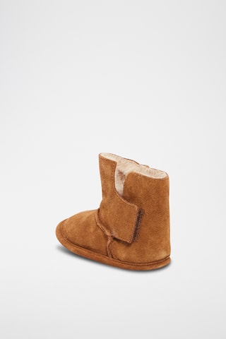 Gevoerde Nubuck Enkellaarzen - Camel