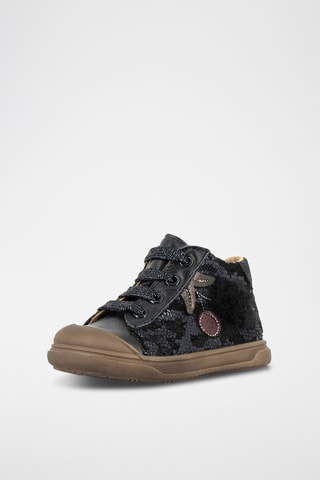 Hoge Leren Sneakers - Marineblauw