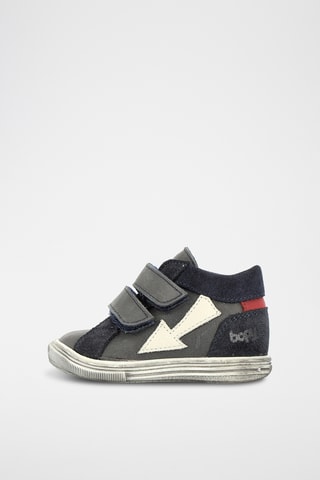 Hoge Leren Sneakers - Marineblauw