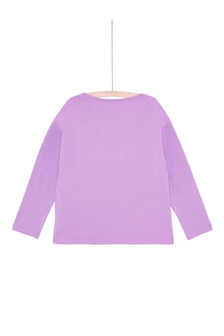 T-shirt met Decoratief Motief - Paars