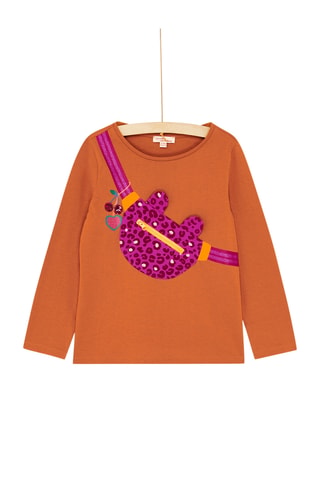 T-shirt met lange mouwen - Bruin