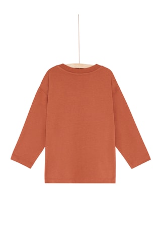 T-shirt met Mammoetmotief - Bruin