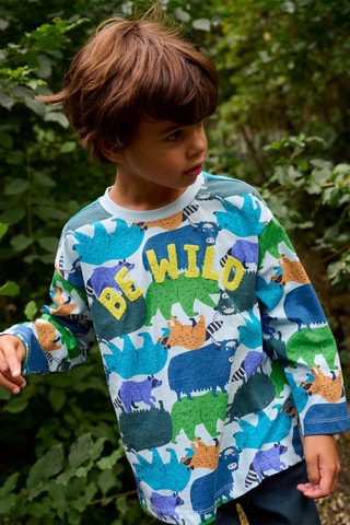 T-shirt met Dierenmotief - Blauw