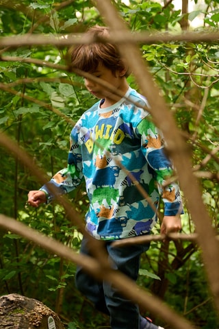 T-shirt met Dierenmotief - Blauw