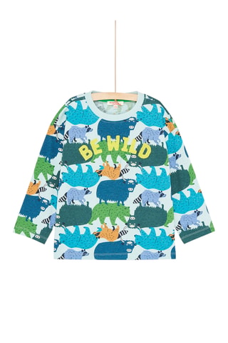 T-shirt met Dierenmotief - Blauw
