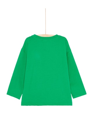 T-shirt met Decoratief Motief - Groen