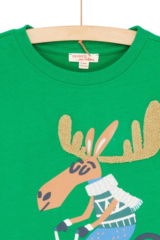 T-shirt met Decoratief Motief - Groen