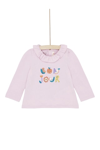 T-shirt met Decoratief Motief - Paars