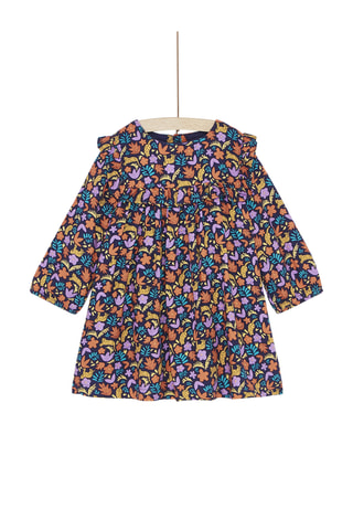Jurk met Bloemenmotief - Goudkleurig