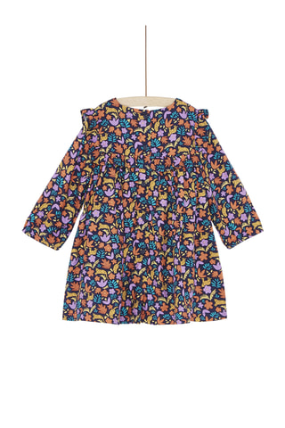 Jurk met Bloemenmotief - Goudkleurig