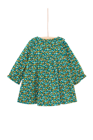 Jurk met Bloemenmotief - Blauw