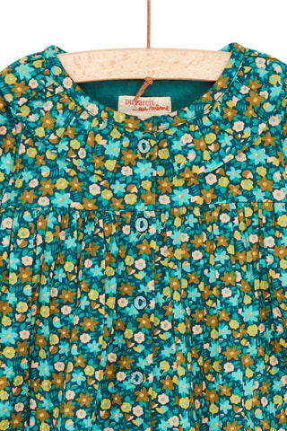 Jurk met Bloemenmotief - Blauw