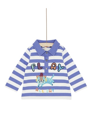 Polo met Streepmotief - Paars