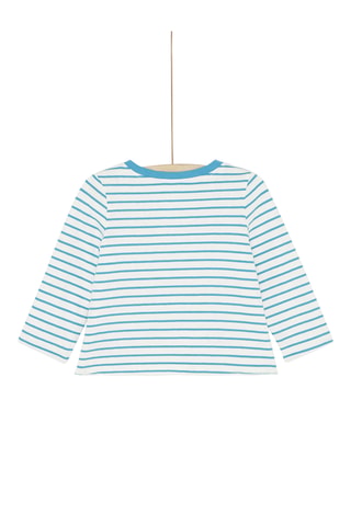 Dubbelzijdig T-shirt met Lange Mouwen - Turquoise
