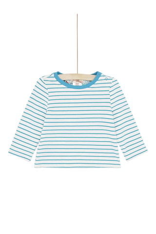Dubbelzijdig T-shirt met Lange Mouwen - Turquoise