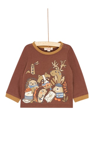 T-shirt met Dierenmotief - Bruin