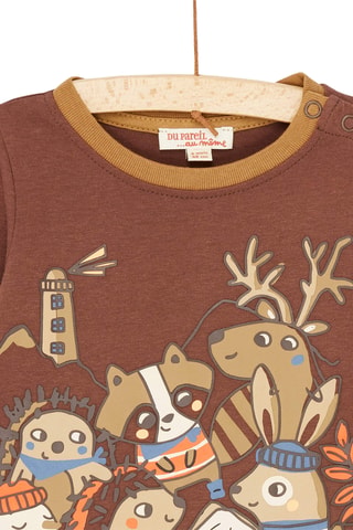 T-shirt met Dierenmotief - Bruin