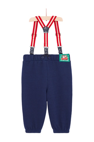 Warme Broek met Bretellen - Blauw