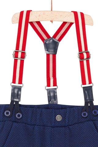 Warme Broek met Bretellen - Blauw