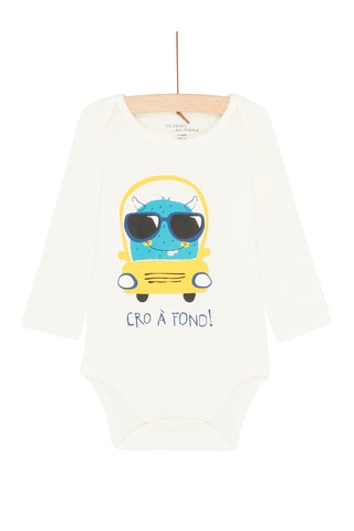 Rompertje met Auto- en alienmotief - Beige