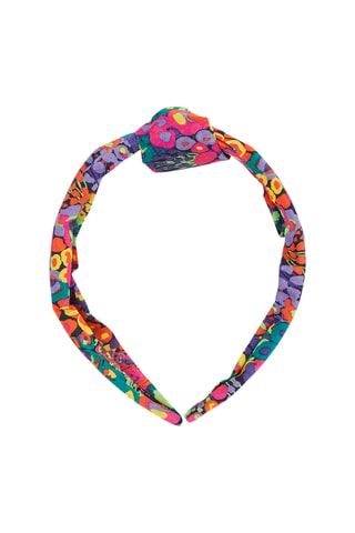 Stoffen Haarband met Bloemenmotief - Blauw