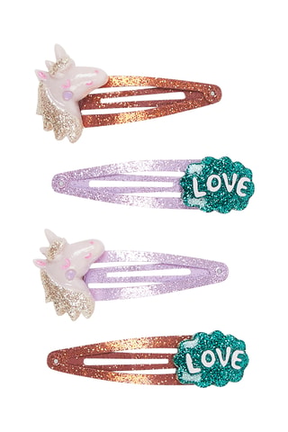 4 Decoratieve en Pastelkleurige Haarspelden - Paars