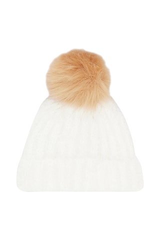 Geribd Geweven Muts - Beige