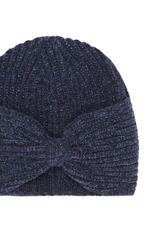 Geribd Geweven Muts - Blauw