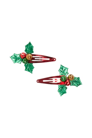 2 Kerst Haarspelden - Rood