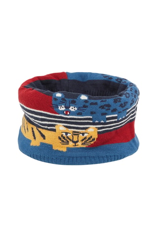 Colsjaal met Kattenmotief - Blauw