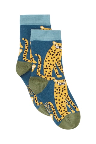 Sokken met Luipaardprint - Turquoise