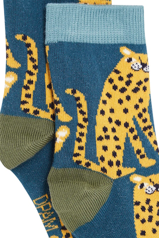 Sokken met Luipaardprint - Turquoise