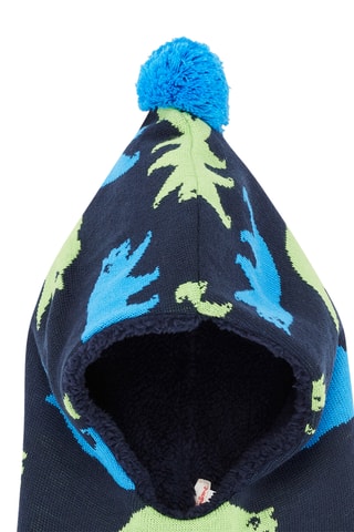 Fleece Bivakmuts met Beermotief - Blauw