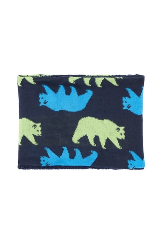 Fleece Colsjaal met Beermotief - Blauw