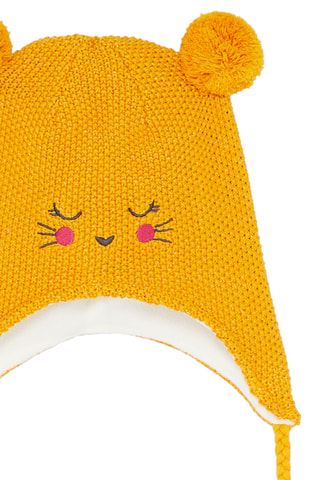 Muts met Pompons - Geel