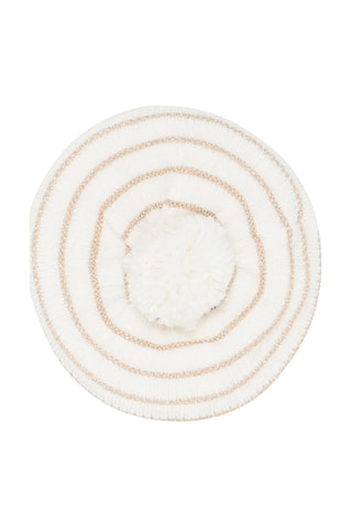Baret met Streepmotief - Beige