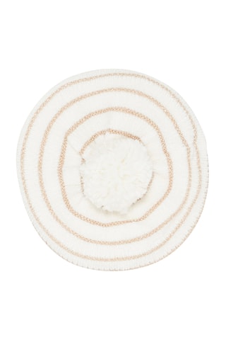 Baret met Streepmotief - Beige