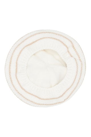 Baret met Streepmotief - Beige