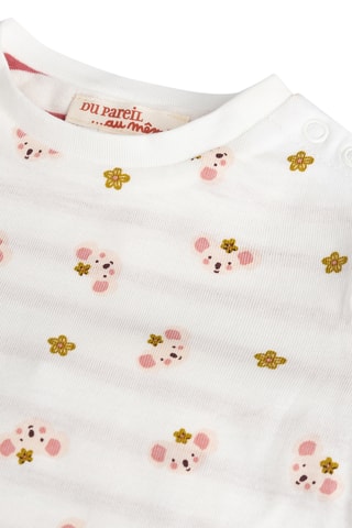 Dubbelzijdig T-shirt - Ecru
